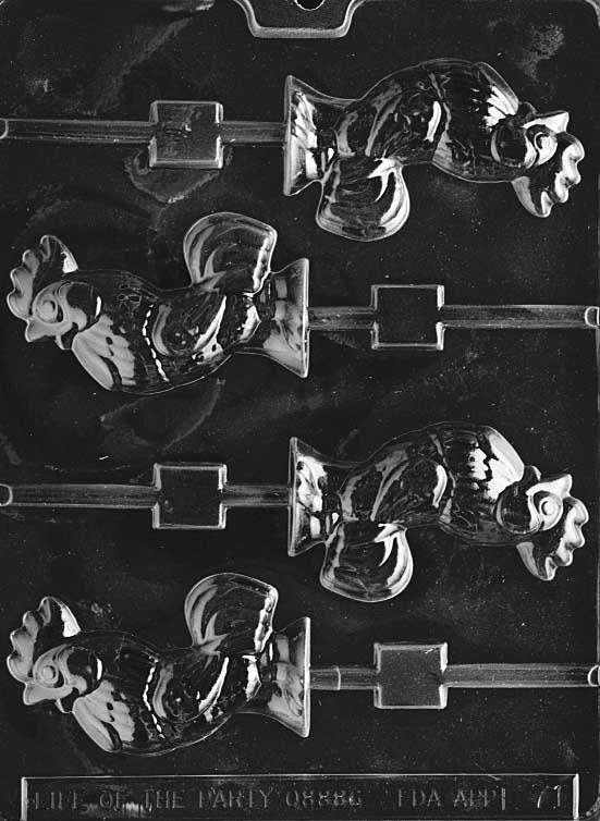 ROOSTER LOLLY Sucker Chocolate Candy Mold - Easter Basket Rooster Hen Craft Supply