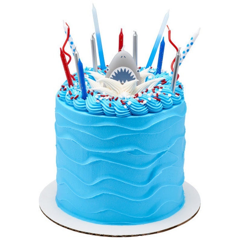 SHARK Birthday Candle - Candles Cupcake Cake Toppers Birthday Party Decoration - Baby Shark Craft Supply