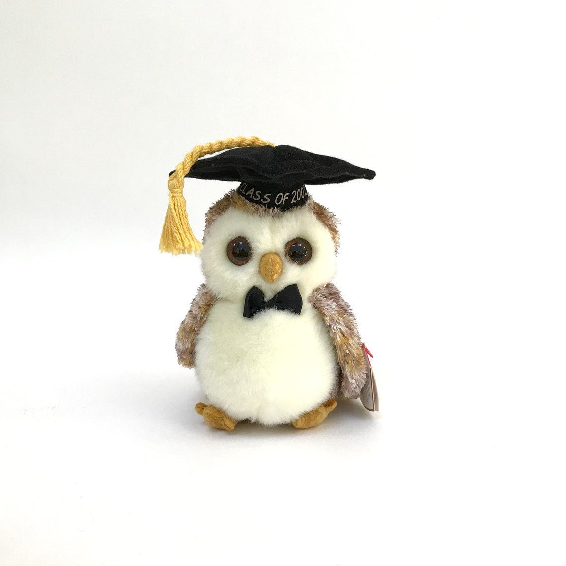 SMART The 2002 Graduation Owl Ty Beanie Baby Retired Beanbag Plush - New with Tags Vintage 1990s