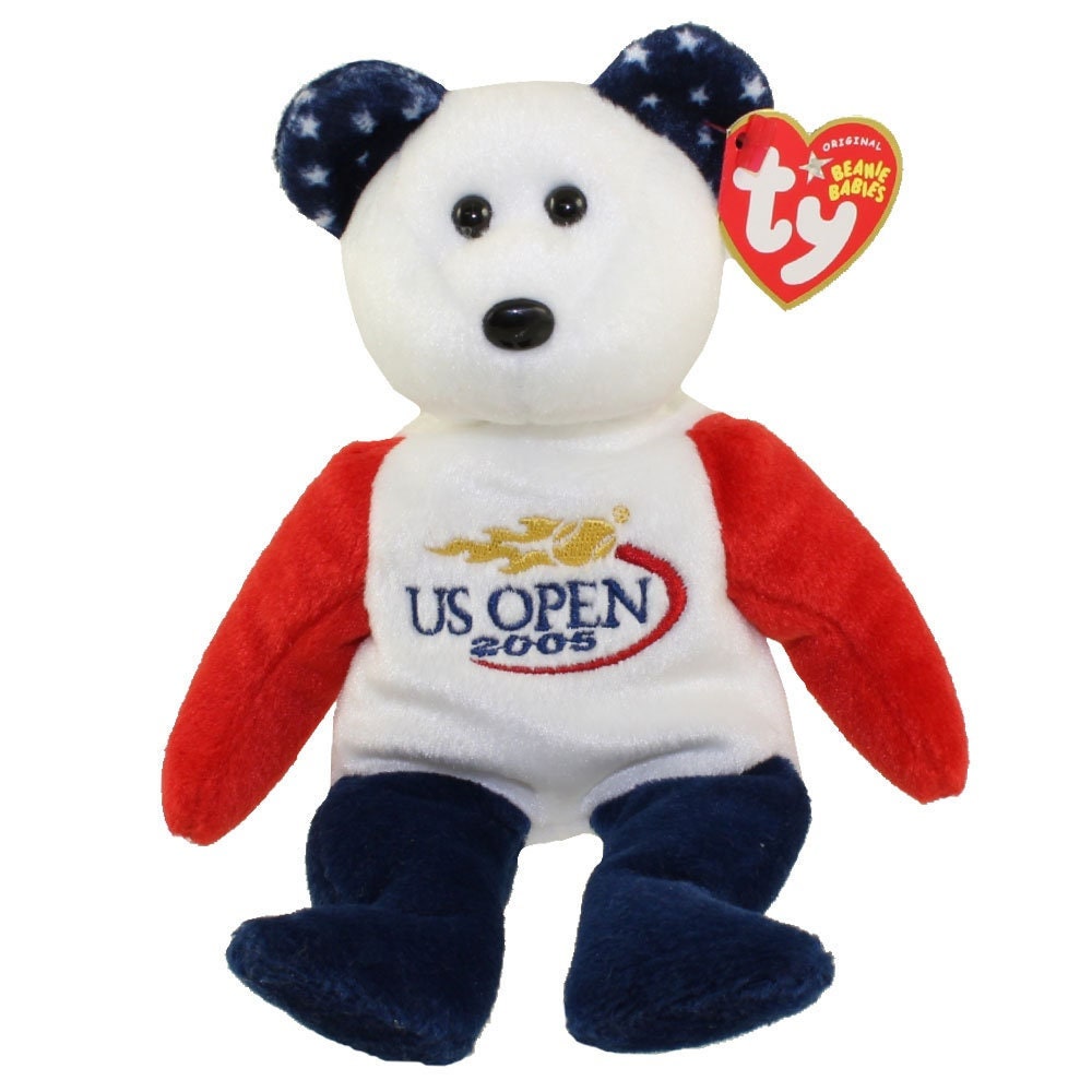 SMASH the bear Ty Beanie Baby Beanbag Plush - New with Tags Vintage Retired US Open Bear