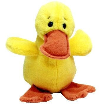 QUACKERS the Duck Ty Beanie Baby Retired Beanbag Plush - New with Tags Vintage 1990s