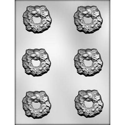 Holly Wreath Chocolate Candy Mold -- Soap Craft Supply-