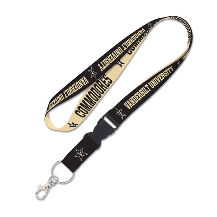 Wincraft VANDERBILT COMMODORES Lanyard W/Detachable Buckle - Vanderbilt University Alumni Keychain Key Holder Craft Supply