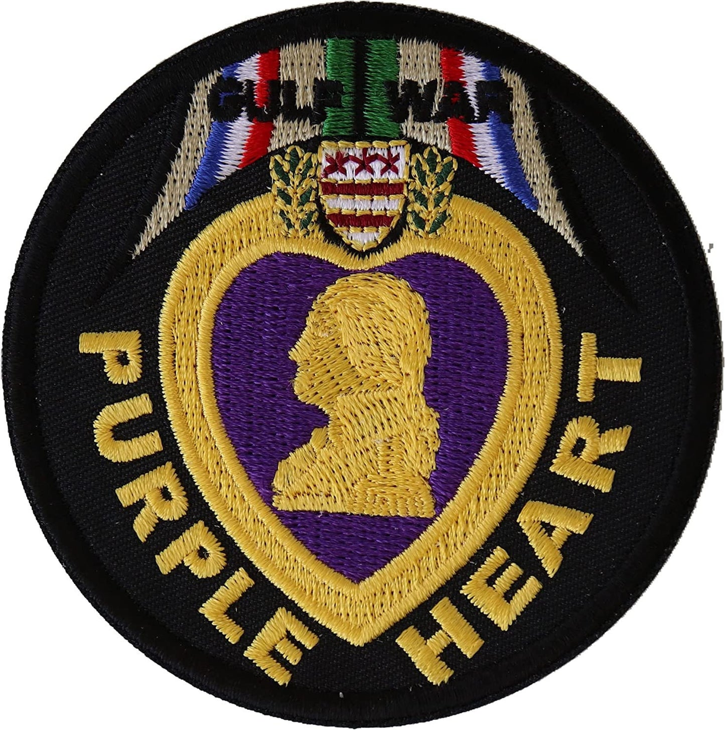 Gulf War Purple Heart Patch - 3x3 inch – Military Vet Embroidered Patch Appliqué Craft Supply