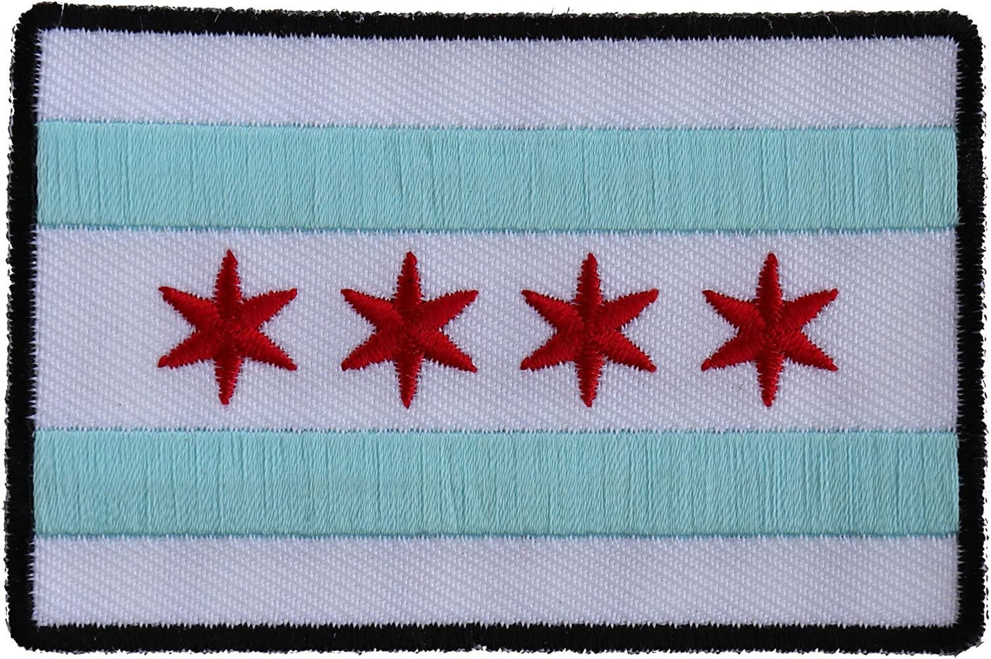 Chicago City Flag Patch - 3x2 inch - Motorcycle Embroidered Patch Appliqué Craft Supply