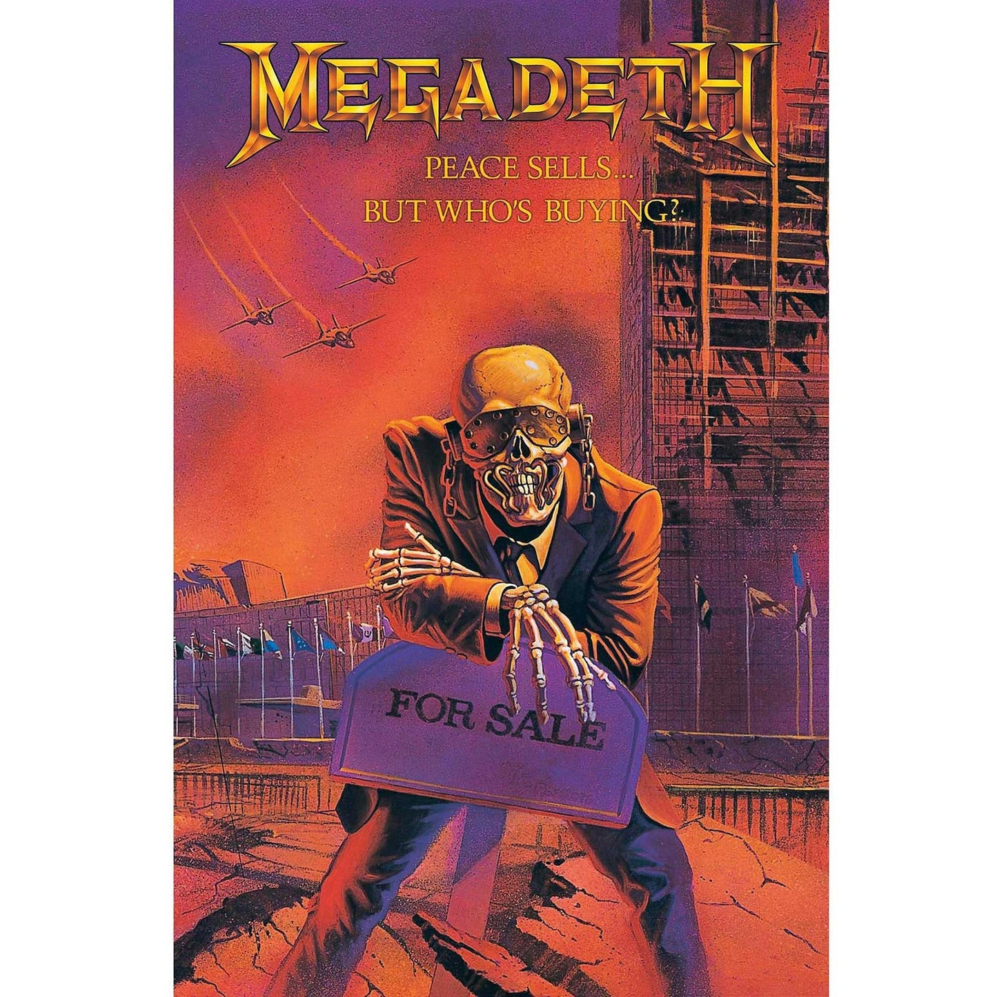 MEGADETH Textile Poster Flag - Approx 41x28 Inch - Megadeth Peace Sells Textile Fabric Poster - Officially Licensed