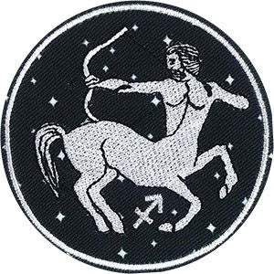 SAGITTARIUS Zodiac Sign Patch - 3 Inch Round - Horoscope Zodiac Sign Embroidered Patch Applique Craft Supply
