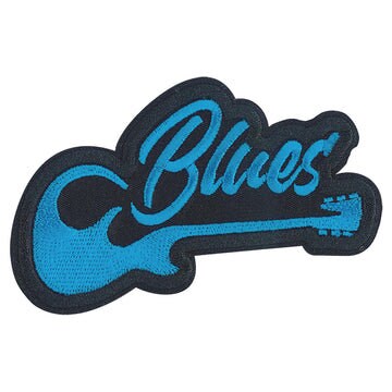 BLUES Music Guitar Patch - 4x2.75 Inch - R&B Jazz Embroidered Music Patch Applique Craft Supply