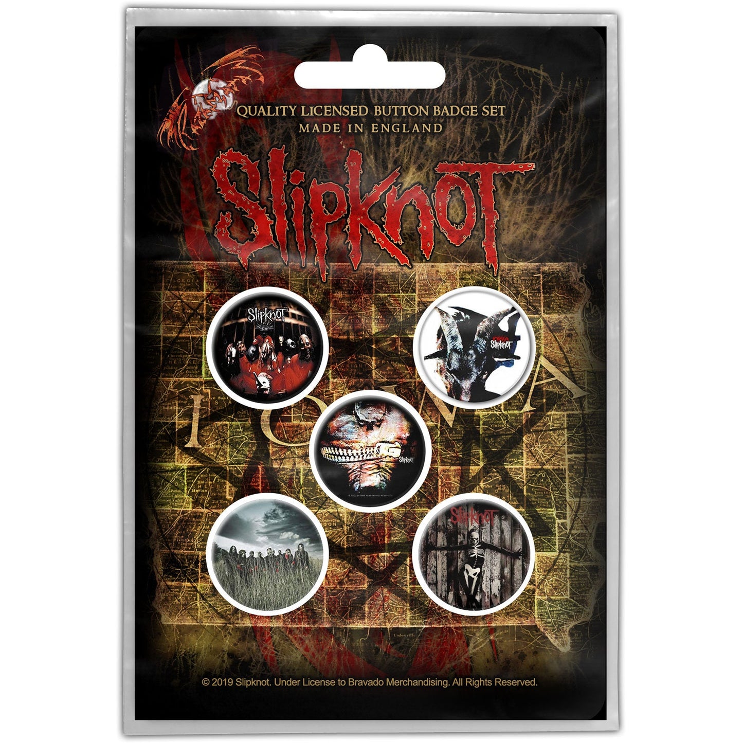SLIPKNOT Button Badge 5 Piece Set - Each Badge Approx 1 Inch - Slipknot Albums - Pinback Badge Button Pack Set