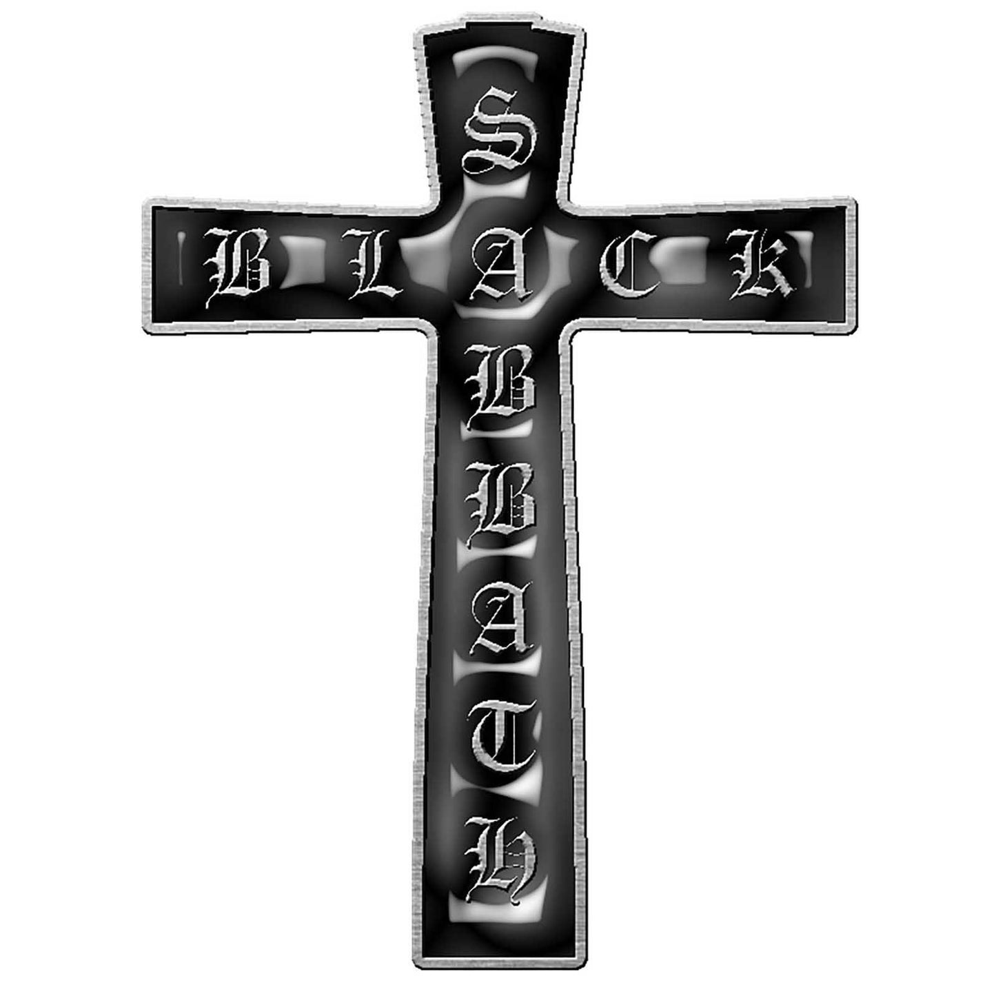 BLACK SABBATH Cast Metal Pin Badge - Approx 1 Inch - Black Sabbath Cross - Pinback Badge Button Lapel With Butterfly Clutch Attachment