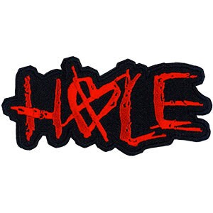 HOLE Red Logo Patch - 4x2 Inch - Courtney Love Alternative Rock Band Embroidered Patch Applique Craft Supply