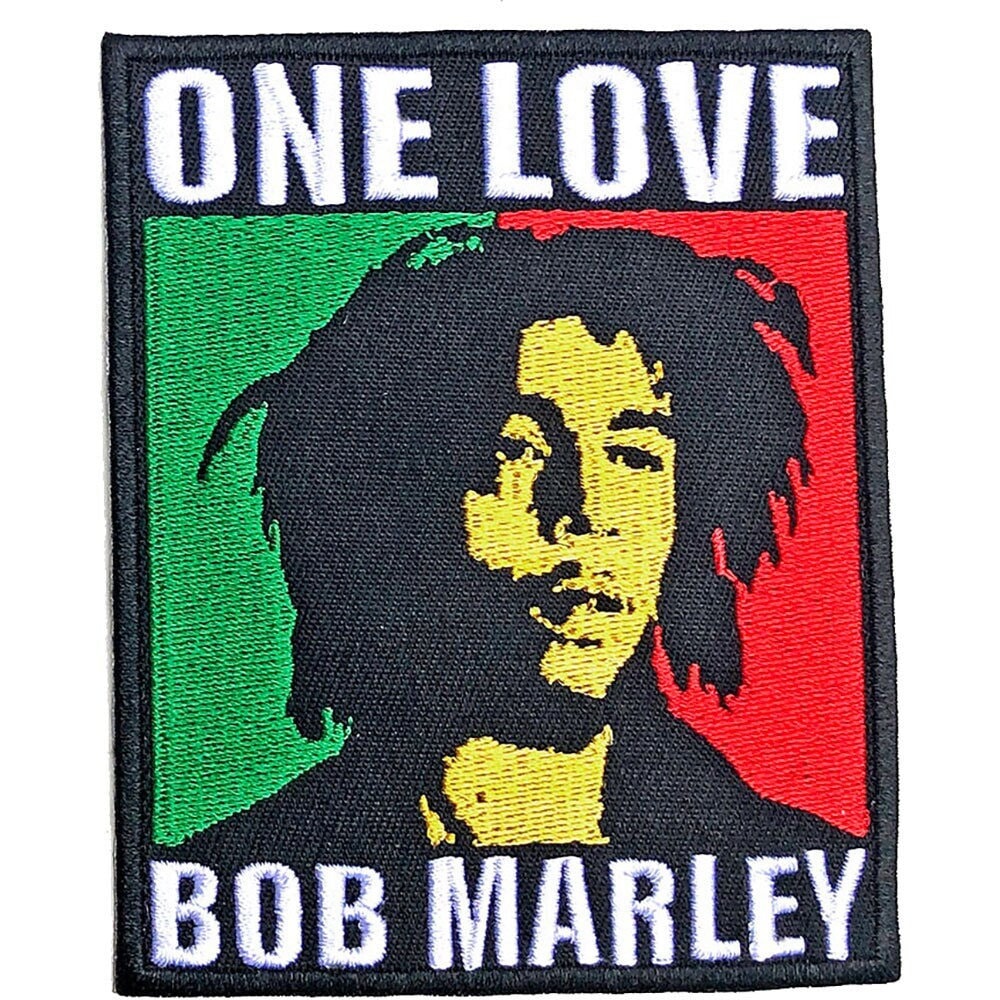 BOB MARLEY One Love Patch - 4x3.2 Inch - Bob Marley Jamaican Reggae Embroidered Patch Applique Craft Supply - Officially Licensed