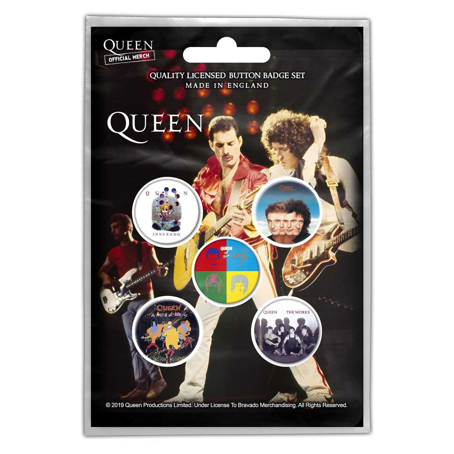 QUEEN Button Badge 5 Piece Set - Each Badge Approx 1 Inch - Queen Later Albums - Pinback Badge Button Pack Set - Craft Supply