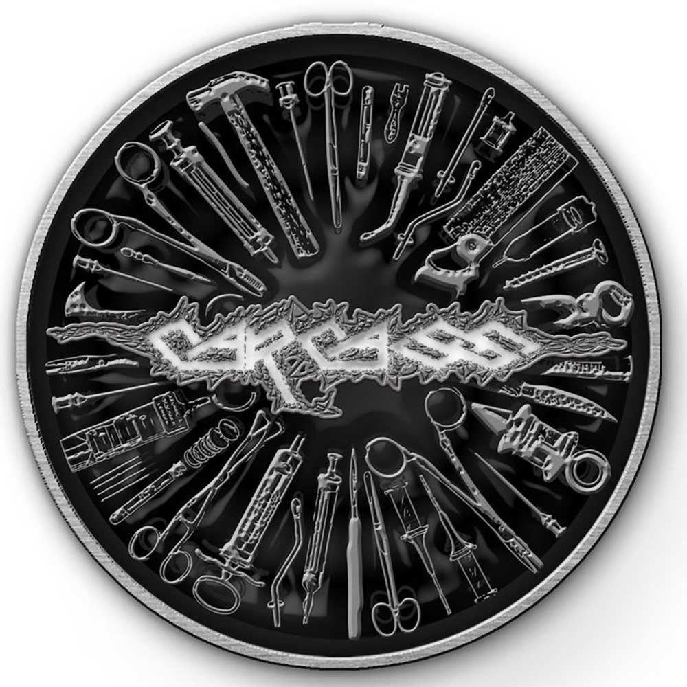 CARCASS Cast Metal Pin Badge - Approx 1 Inch - Carcass Tools - Pinback Badge Button Lapel With Butterfly Clutch Attachment