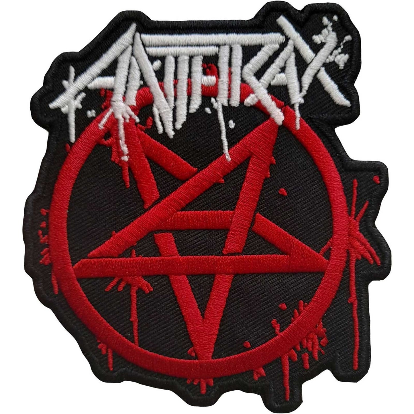 ANTHRAX Pent Logo Patch - 3x3.5 Inch - Anthrax Pentagram Logo Embroidered Patch Applique Craft Supply - Officially Licensed