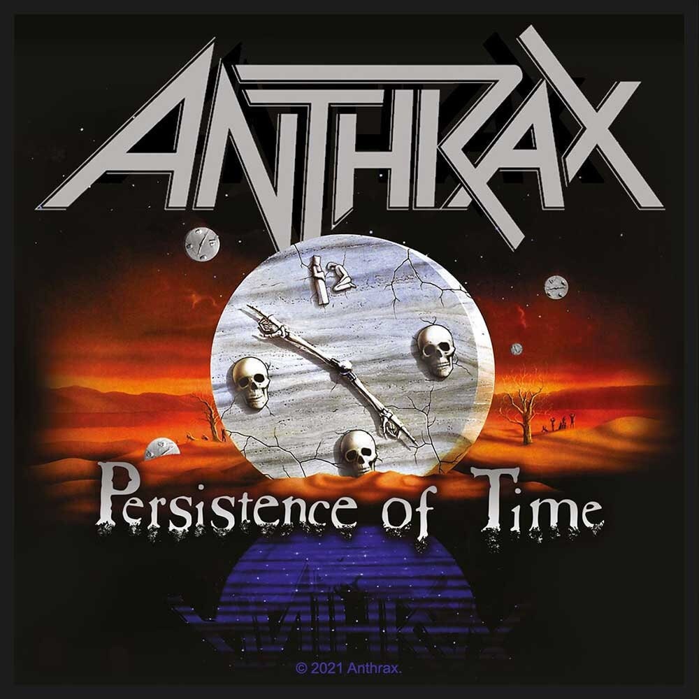 ANTHRAX Persistence of Time Patch - 4x4 Inch - Anthrax Persistance of Time Embroidered Patch Applique Craft Supply - Officially Licensed