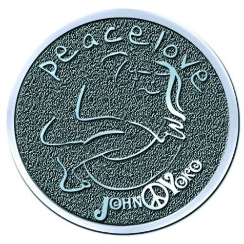 JOHN LENNON Cast Metal Pin Badge - 1 Inch - John Lennon Peace & Love Beatles - Pinback Badge Button Lapel With Butterfly Clutch Attachment