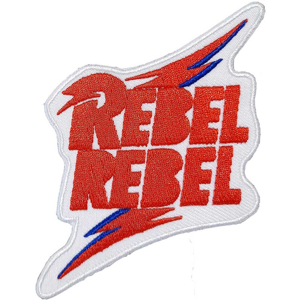 DAVID BOWIE Rebel Rebel Logo Patch - 4x3 Inch - David Bowie Lightning Embroidered Patch Applique Craft Supply - Officially Licensed
