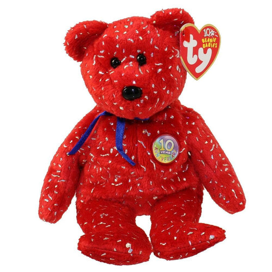 DECADES The Red Bear Ty Beanie Baby Retired Beanbag Plush - New with Tags