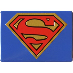 SUPERMAN Gold Logo on Blue Magnet for Refrigerators and Lockers DC Comics Craft Supply(Fridge Magnet)