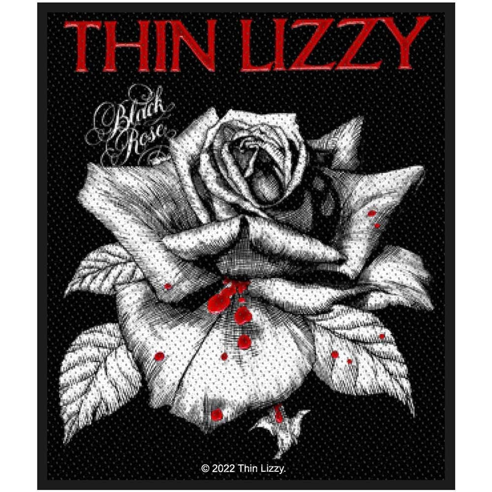 THIN LIZZY Patch - 4x4 Inch - Thin Lizzy Black Rose Hard Rock Band Embroidered Patch Applique Craft Supply - Officially Licensed