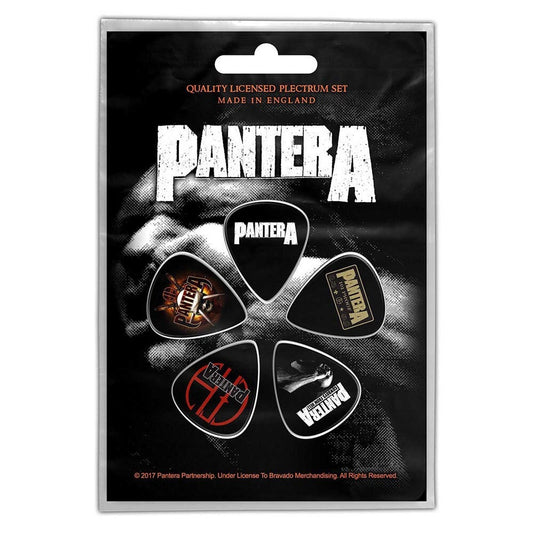 PANTERA Guitar Pick 5 Piece Set - Pantera Vulgar Display of Power Heavy Metal Band - Plectrum Set Craft Supply - Officially Licensed