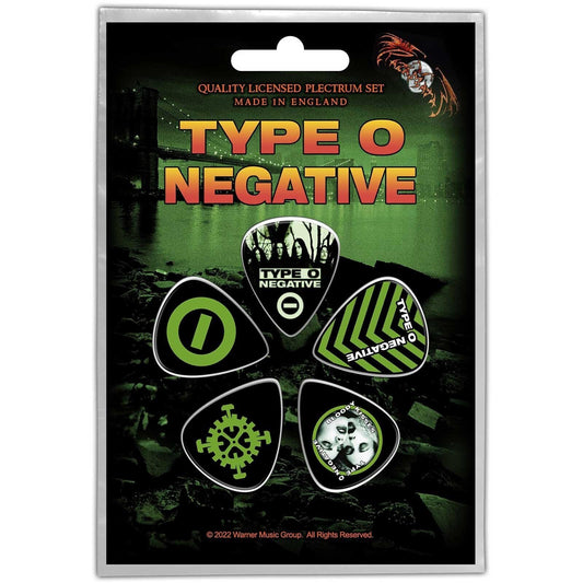 TYPE O NEGATIVE Guitar Pick 5 Piece Set - Type O Negative World Coming Down Metal Band - Plectrum Set Craft Supply - Officially Licensed