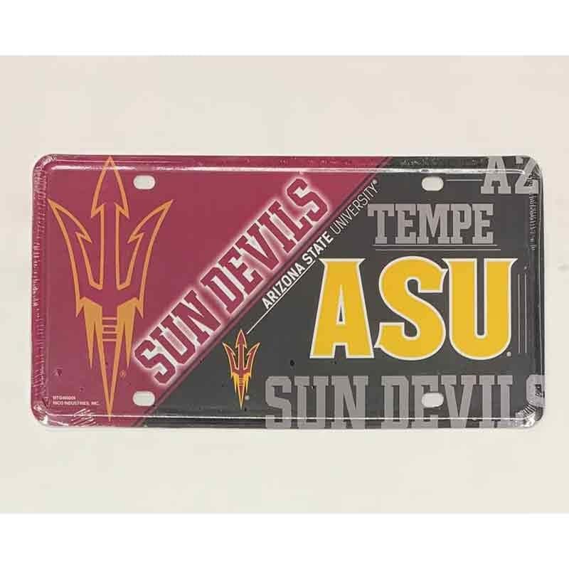 ARIZONA STATE SUNDEVILS Deluxe Metal License Plate Sign Novelty Vanity Craft Supply
