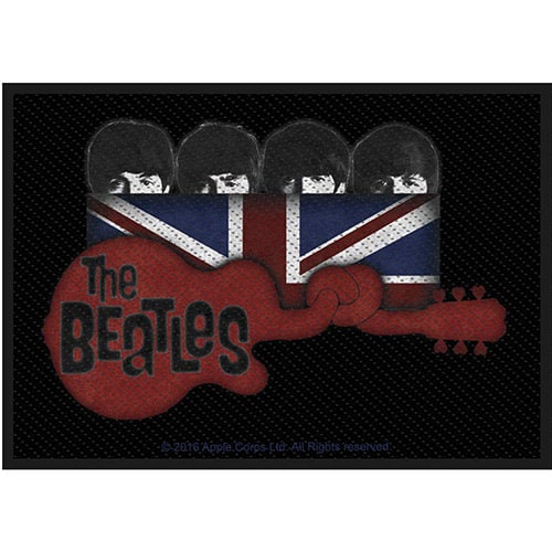 THE BEATLES Patch - 2.75x4 Inch - Beatles Guitar & Union Jack British Embroidered Patch Applique Craft Supply - Officially Licensed