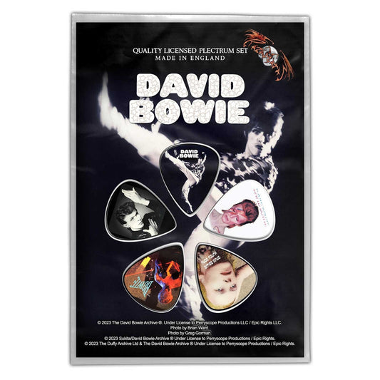 DAVID BOWIE Guitar Pick 5 Piece Set - David Bowie The Man Who Sold The World Rock Band - Plectrum Set Craft Supply - Officially Licensed