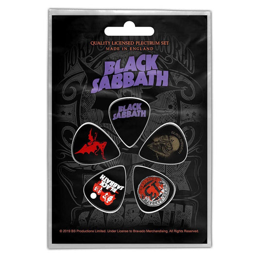 BLACK SABBATH Guitar Pick 5 Piece Set - Tony Lommi Ozzy Heavy Metal Band Black Sabbath - Plectrum Set Craft Supply - Officially Licensed