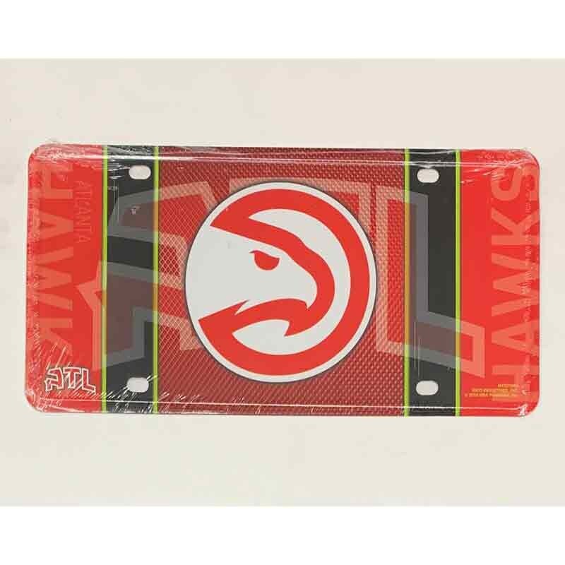 ATLANTA HAWKS Deluxe Metal License Plate Sign Novelty Vanity Craft Supply