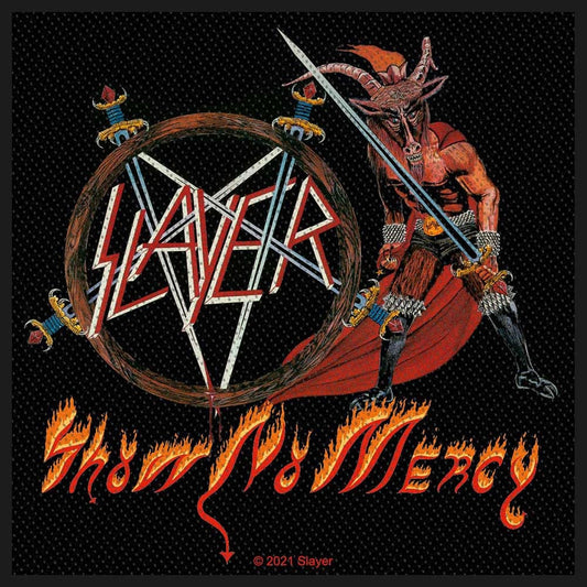 SLAYER Show No Mercy Patch - Approx 4x4 Inch - Slayer Thrash Metal Band Embroidered Patch Applique Craft Supply - Officially Licensed