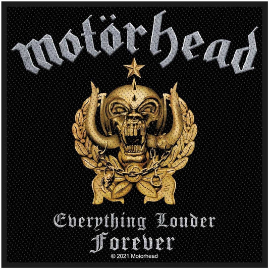 MOTORHEAD Patch - 4x4 Inch - Motorhead Everything Louder Forever Rock Band Embroidered Patch Applique Craft Supply - Officially Licensed
