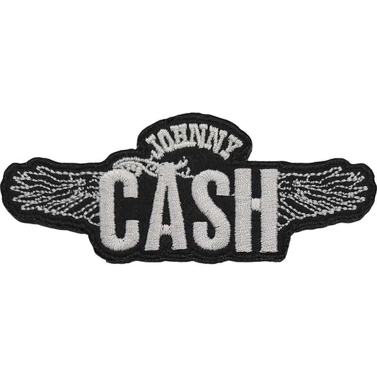 JOHNNY CASH Wings Patch - 4x1.3 Inch - Legendary Country Singer Embroidered Patch Applique Craft Supply - Officially Licensed