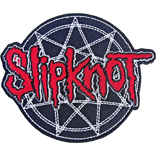 SLIPKNOT Patch - 4x3.2 Inch - Slipknot Red Logo Over Nonogram Heavy Metal Band Embroidered Patch Applique Craft Supply - Officially Licensed
