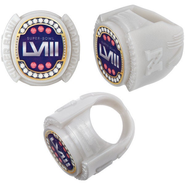 24 SUPER BOWL 58 LVIII Cupcake Rings Nfl Cake Toppers for Superbowl Party Decoration Football Craft Supply - Kansas City Chiefs and 49ers