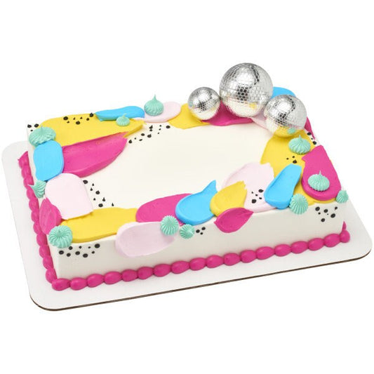 Groovy Disco Ball Cake Topper - Dance Party Kids Disco Music Birthday Party Cake Decoration - Kids Birthday Decoset Craft Supply