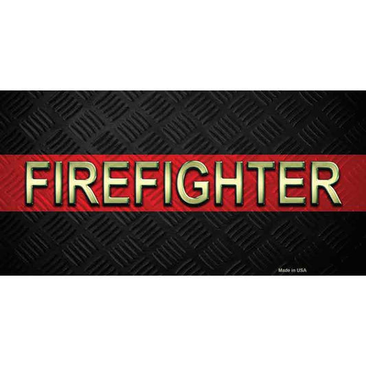 Firefighter Thin Red Line Sticker Decal - 6x3 Inch - Novelty Rectangle Sticker Decal - Water Resistant Car Truck Window Craft Supply