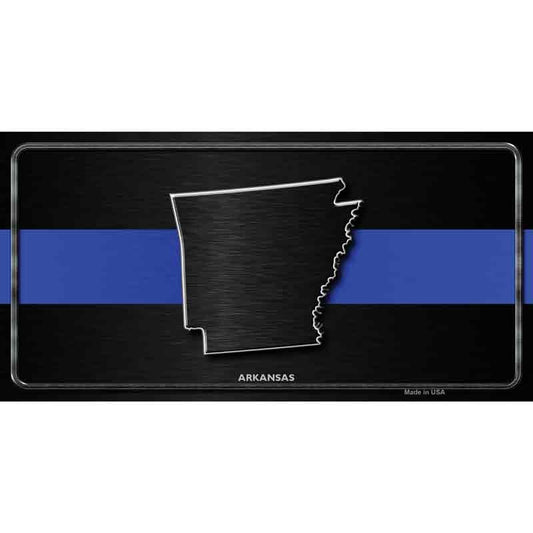 Arkansas Thin Blue Line Police Decal - 6x3 Inch - Novelty Rectangle Sticker Decal - Sheriff Water Resistant Car Truck Window Craft Supply