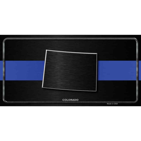 Colorado Thin Blue Line Police Decal - 6x3 Inch - Novelty Rectangle Sticker Decal - Sheriff Water Resistant Car Truck Window Craft Supply