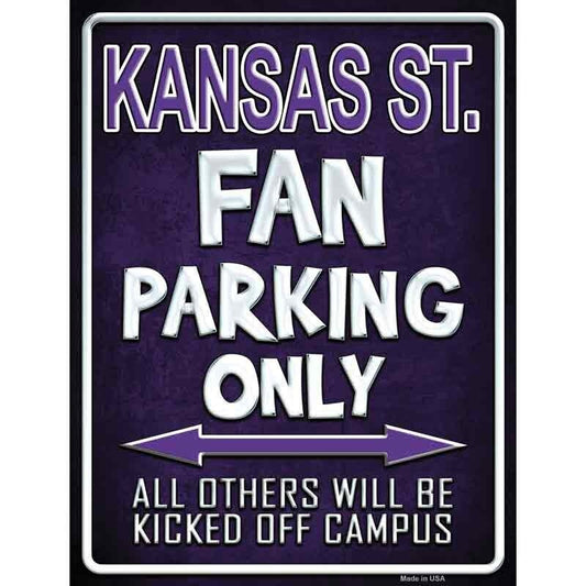 Kansas State Fan Parking Only Decal - 6x4.5 Inch - Novelty Rectangle Sticker Decal - Funny Water Resistant Car Truck Window Craft Supply