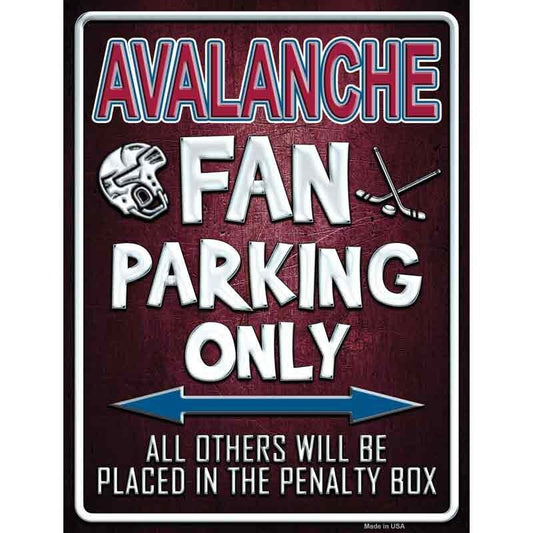 Avalanche Fan Parking Only Hockey Decal - 6x4.5 Inch - Novelty Rectangle Sticker Decal - Water Resistant Car Truck Window Craft Supply