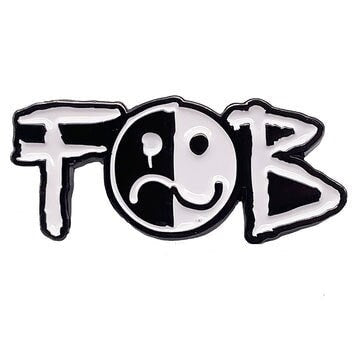FALL OUT BOY Lapel Pin - 1.5 Inch - Fall Out Boy Smiley Logo American Rock Band Craft Supply