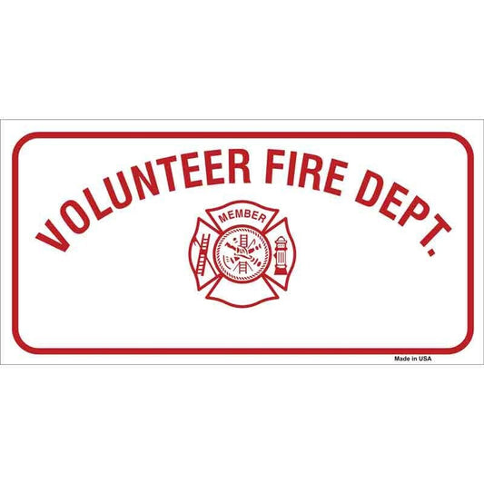 Volunteer Fire Department Sticker Decal - 6x3 Inch - Novelty Rectangle Sticker Decal - Water Resistant Car Truck Window Craft Supply