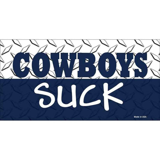 Cowboys Suck Funny Football Sticker Decal - 6x3 Inch - Novelty Rectangle Sticker Decal - Funny Water Resistant Car Truck Window Craft Supply