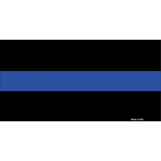 Thin Blue Line Police Sticker Decal - 6x3 Inch - Novelty Rectangle Sticker Decal - Sheriff Water Resistant Car Truck Window Craft Supply