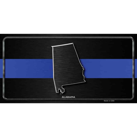 Alabama Thin Blue Line Police Decal - 6x3 Inch - Novelty Rectangle Sticker Decal - Sheriff Water Resistant Car Truck Window Craft Supply