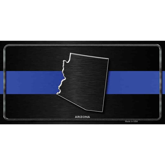 Arizona Thin Blue Line Police Decal - 6x3 Inch - Novelty Rectangle Sticker Decal - Sheriff Water Resistant Car Truck Window Craft Supply