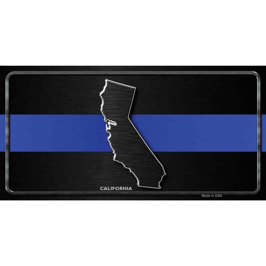 California Thin Blue Line Police Decal - 6x3 Inch - Novelty Rectangle Sticker Decal - Sheriff Water Resistant Car Truck Window Craft Supply